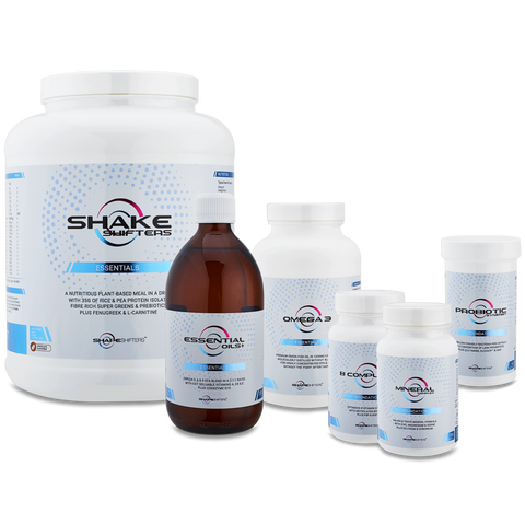 Meal Replacement Weight Loss Shake Chocolate, Omega 3 Fish Oil Capsules, EFA, Vitamin D, CoQ10, Probiotic, B Complex and Multi Mineral Complex