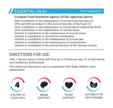Shake Shifters Essential Oils+ Directions Omega 369 EFA Blend, Vitamin D, Vitamin A and Coenzyme Q10 - CoQ10