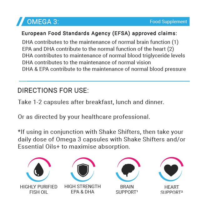 Omega 3 Fish Oil Capsules Pharmaceutical Grade, high in EPA & DHA